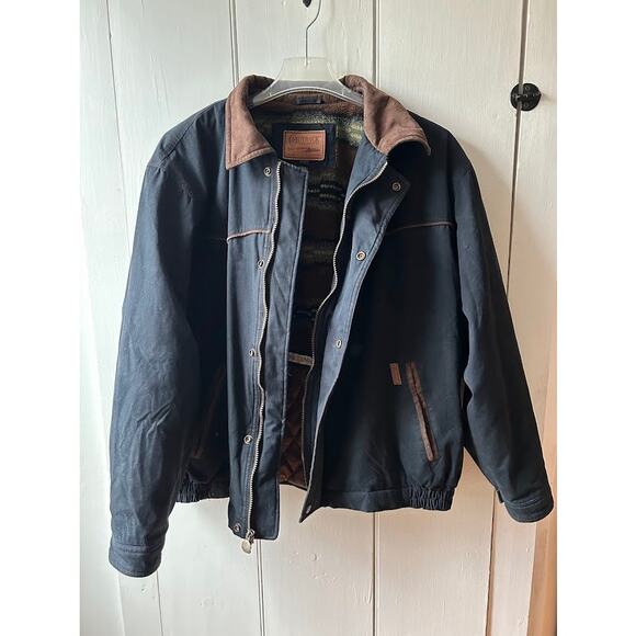 Outback Trading Co jacket men's xxl blue fleece lined zip button imperfect - Picture 3 of 16